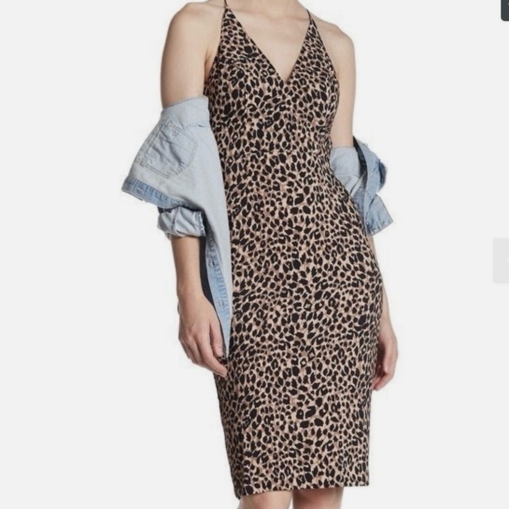 Topshop Cheetah Leopard Print Spaghetti Strap Slip Dress